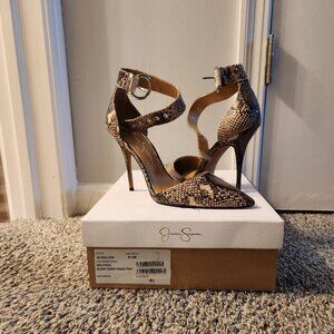 Jessica Simpson Neutral Snake Print Pumps